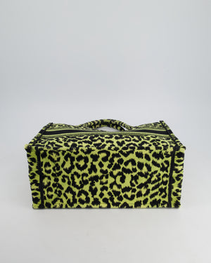 Christian Dior Medium Lime 
Black Leopard Print Canvas Book Tote Bag RRP £2500