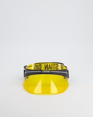 Christian Dior Club Yellow 
Black Translucent Visor With Elasticated J
Adior Logo Strap