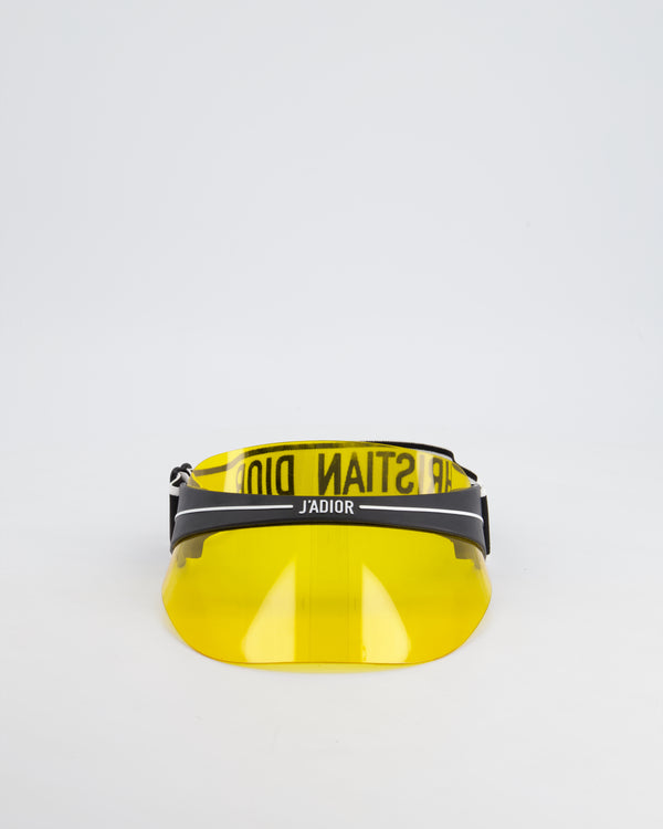 Christian Dior Club Yellow 
Black Translucent Visor With Elasticated J
Adior Logo Strap