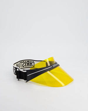 Christian Dior Club Yellow 
Black Translucent Visor With Elasticated J
Adior Logo Strap