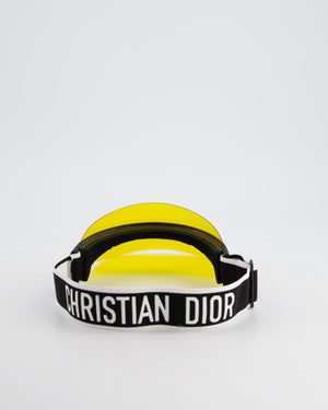 Christian Dior Club Yellow 
Black Translucent Visor With Elasticated J
Adior Logo Strap