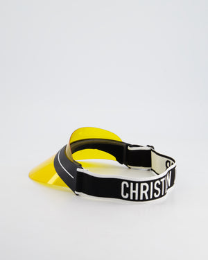 Christian Dior Club Yellow 
Black Translucent Visor With Elasticated J
Adior Logo Strap