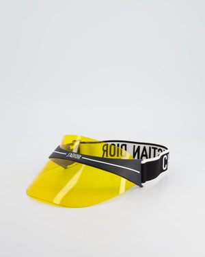 Christian Dior Club Yellow 
Black Translucent Visor With Elasticated J
Adior Logo Strap