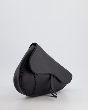 Dior Menswear Black Saddle Bag with Silver Hardware