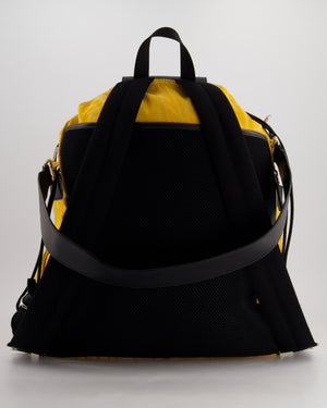 Fendi Yellow Zucca FF Logo Backpack with Leather Flap Detail