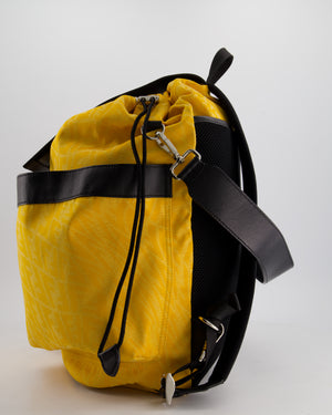 Fendi Yellow Zucca FF Logo Backpack with Leather Flap Detail