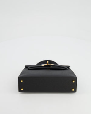 *SUPER RARE* Hermès Mini Kelly II 20cm in Black Epsom Leather with Gold Hardware