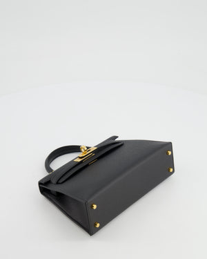 *SUPER RARE* Hermès Mini Kelly II 20cm in Black Epsom Leather with Gold Hardware