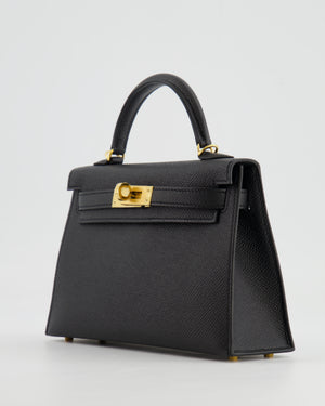 *SUPER RARE* Hermès Mini Kelly II 20cm in Black Epsom Leather with Gold Hardware