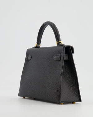 *SUPER RARE* Hermès Mini Kelly II 20cm in Black Epsom Leather with Gold Hardware