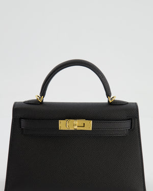 *SUPER RARE* Hermès Mini Kelly II 20cm in Black Epsom Leather with Gold Hardware