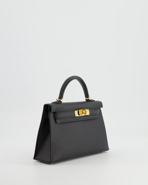 *SUPER RARE* Hermès Mini Kelly II 20cm in Black Epsom Leather with Gold Hardware