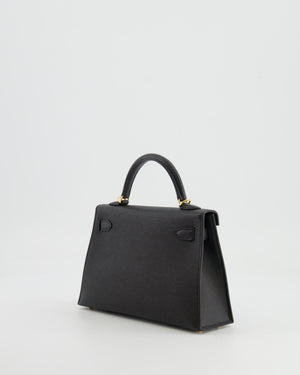 *SUPER RARE* Hermès Mini Kelly II 20cm in Black Epsom Leather with Gold Hardware