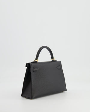 *SUPER RARE* Hermès Mini Kelly II 20cm in Black Epsom Leather with Gold Hardware