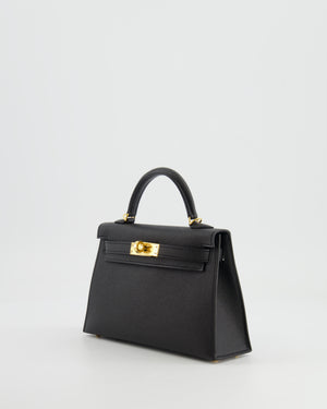 *SUPER RARE* Hermès Mini Kelly II 20cm in Black Epsom Leather with Gold Hardware