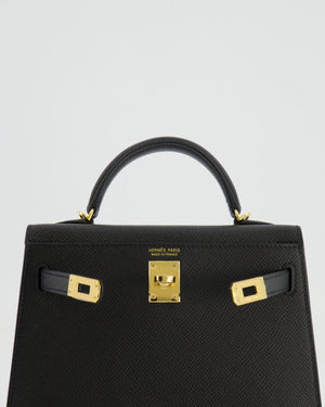 *SUPER RARE* Hermès Mini Kelly II 20cm in Black Epsom Leather with Gold Hardware