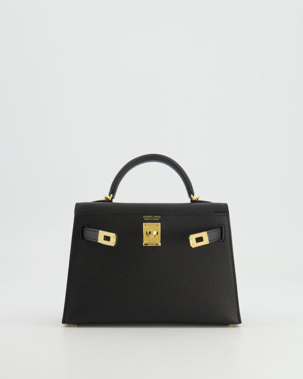 *SUPER RARE* Hermès Mini Kelly II 20cm in Black Epsom Leather with Gold Hardware