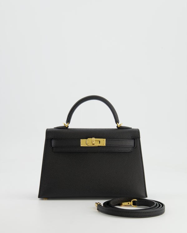 *SUPER RARE* Hermès Mini Kelly II 20cm in Black Epsom Leather with Gold Hardware