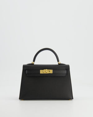 *SUPER RARE* Hermès Mini Kelly II 20cm in Black Epsom Leather with Gold Hardware