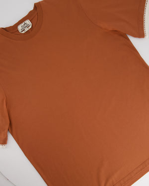 Hermès Orange Short Sleeve T-shirt with Stitched Arm Detail Size FR 46 (UK 36)