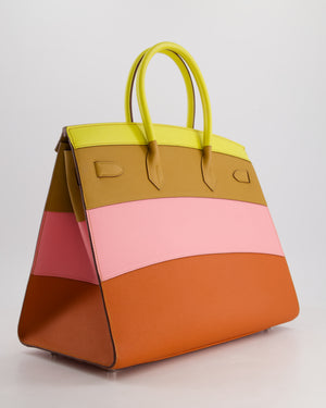 Hermès Birkin 35cm Replica Jewelry
 Sunrise Rainbow Bag in Epsom Lime / Sesame / Rose Confetti / Terre Battue Leather with Palladium Hardware