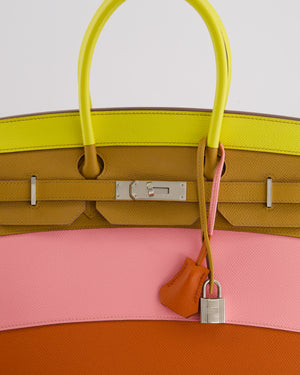 Hermès Birkin 35cm Replica Jewelry
 Sunrise Rainbow Bag in Epsom Lime / Sesame / Rose Confetti / Terre Battue Leather with Palladium Hardware