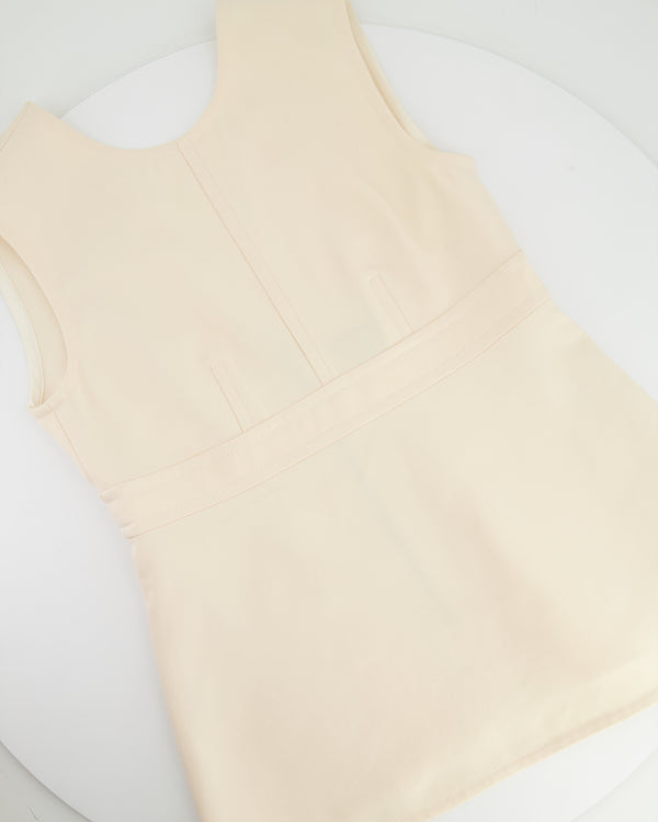 Louis Vuitton Cream Structured Sleeveless Top with Back Zip Detailing Size FR 38 (UK 10)