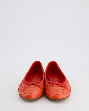 Chanel Coral Python CC Ballet Pumps Size EU 38 C