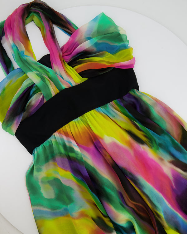 Dolce 
Gabbana Multicolour Tie-Dye Silk Mini Sleeveless Dress Size IT 44 (UK 12)