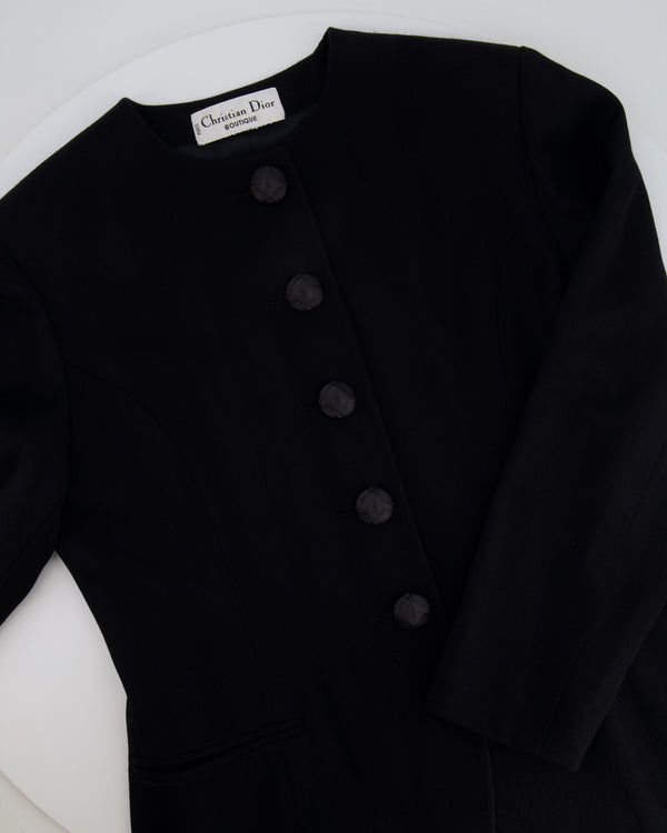 Christian Dior Vintage Black Wool Jacket with Buttons Detailing Size FR 38/40 (UK 10/12)