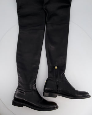 Valentino Black Knee High Rockstud Boots Size EU 39