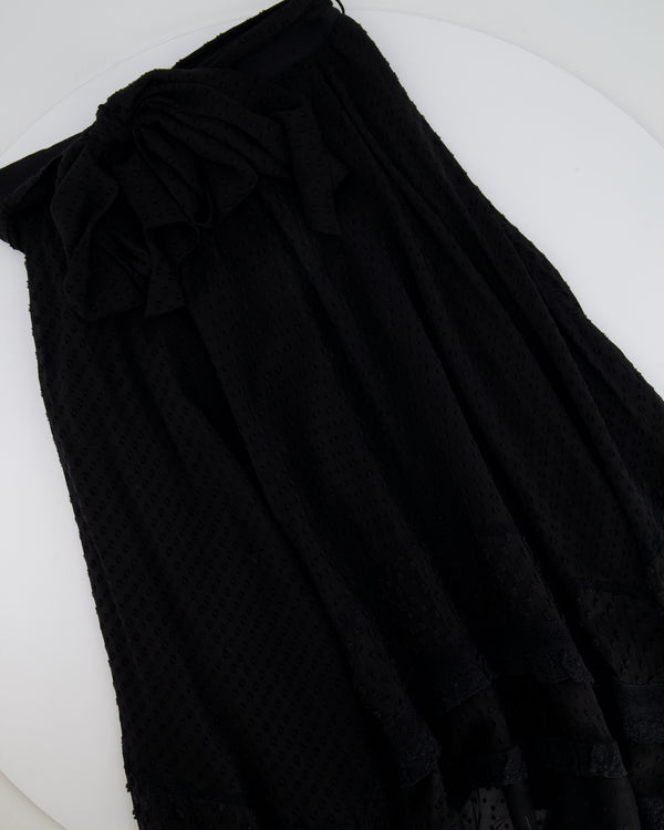 Zimmermann Black Silk and Tulle Polka Dot Layered Midi Skirt Size 1 (UK 10)