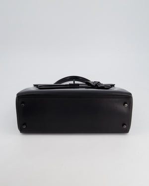 *SUPER RARE* Hermès So Black Kelly Retourne 32cm in Box Calfskin Leather and Black Hardware