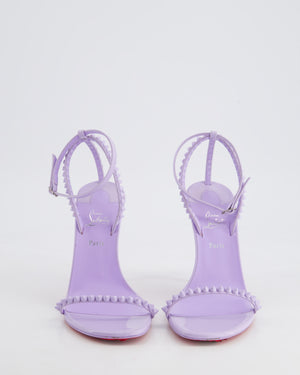 Christian Louboutin So Me Patent Leather Sandals in Lilac With Stud Detail Size EU 36.5