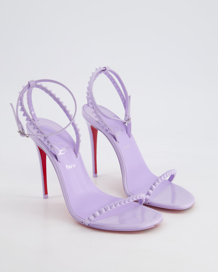 Christian Louboutin So Me Patent Leather Sandals in Lilac With Stud Detail Size EU 36.5