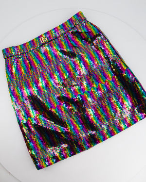 Dolce 
Gabbana Multi-Colour Sequin Mini Skirt Size XS (UK 4-6)