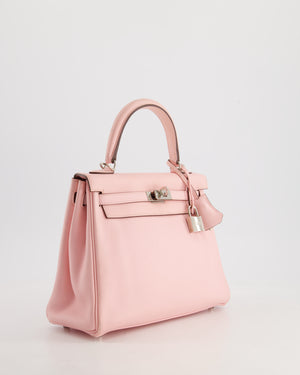 Hermès Kelly Bag 25cm Retourne in Rose Sakura Swift Leather with Palladium Hardware