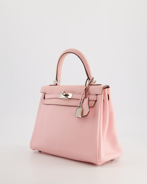 Hermès Kelly Bag 25cm Retourne in Rose Sakura Swift Leather with Palladium Hardware