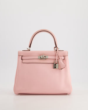 Hermès Kelly Bag 25cm Retourne in Rose Sakura Swift Leather with Palladium Hardware