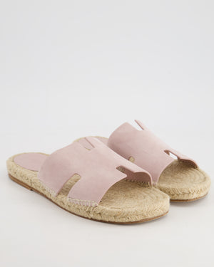 Hermes Mauve Suede Antigua Espadrille Sandals Size EU 42