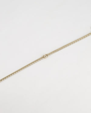 *HOT* Chanel Chain Choker Necklace in Champagne Gold with Crystal CC Logo