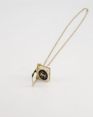 Chanel Champagne Gold, Star Lion and CC Logo Book Pendant Necklace