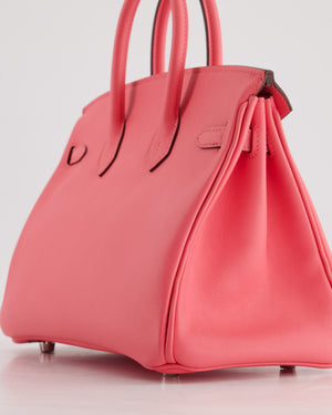 *HOT 
FIRE PRICE* Hermès Birkin 25cm Bag in Rose Azalee Swift Leather with Palladium Hardware