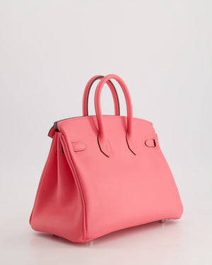 *HOT 
FIRE PRICE* Hermès Birkin 25cm Bag in Rose Azalee Swift Leather with Palladium Hardware