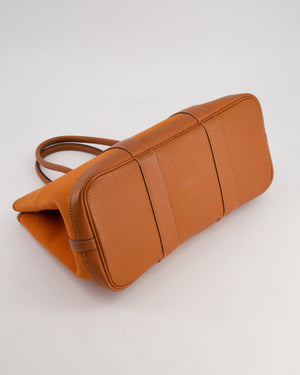 Hermès Garden Party 30cm Bag in Potiron Orange Canvas and Terre Battue Negonda Leather with Palladium Hardware