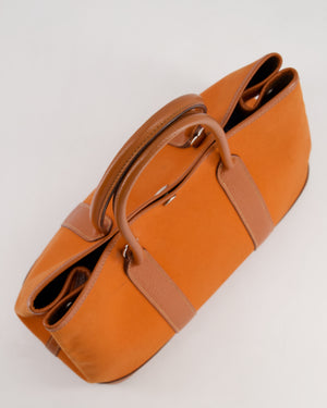 Hermès Garden Party 30cm Bag in Potiron Orange Canvas and Terre Battue Negonda Leather with Palladium Hardware