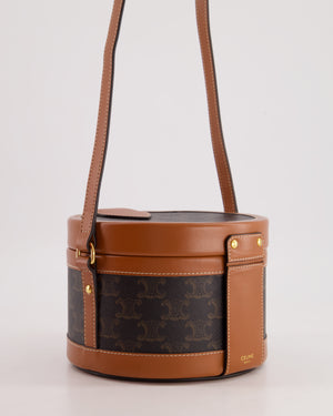 Celine Calfskin Triomphe Canvas Medium Tambour Bag