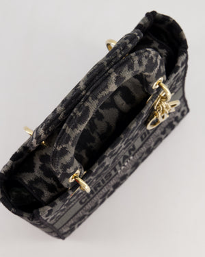 Christian Dior Medium Lady D-Lite in Grey 
Black Mizza Embroidery with Champagne Gold Hardware RRP £3700