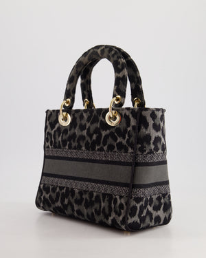 Christian Dior Medium Lady D-Lite in Grey 
Black Mizza Embroidery with Champagne Gold Hardware RRP £3700