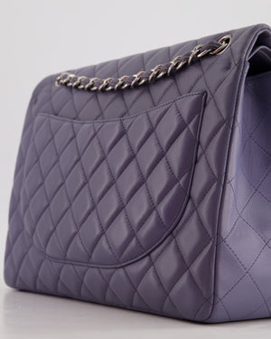 Chanel Lavander Purple Maxi Classic Double Flap Bag in Lambskin Leather with Silver Hardware